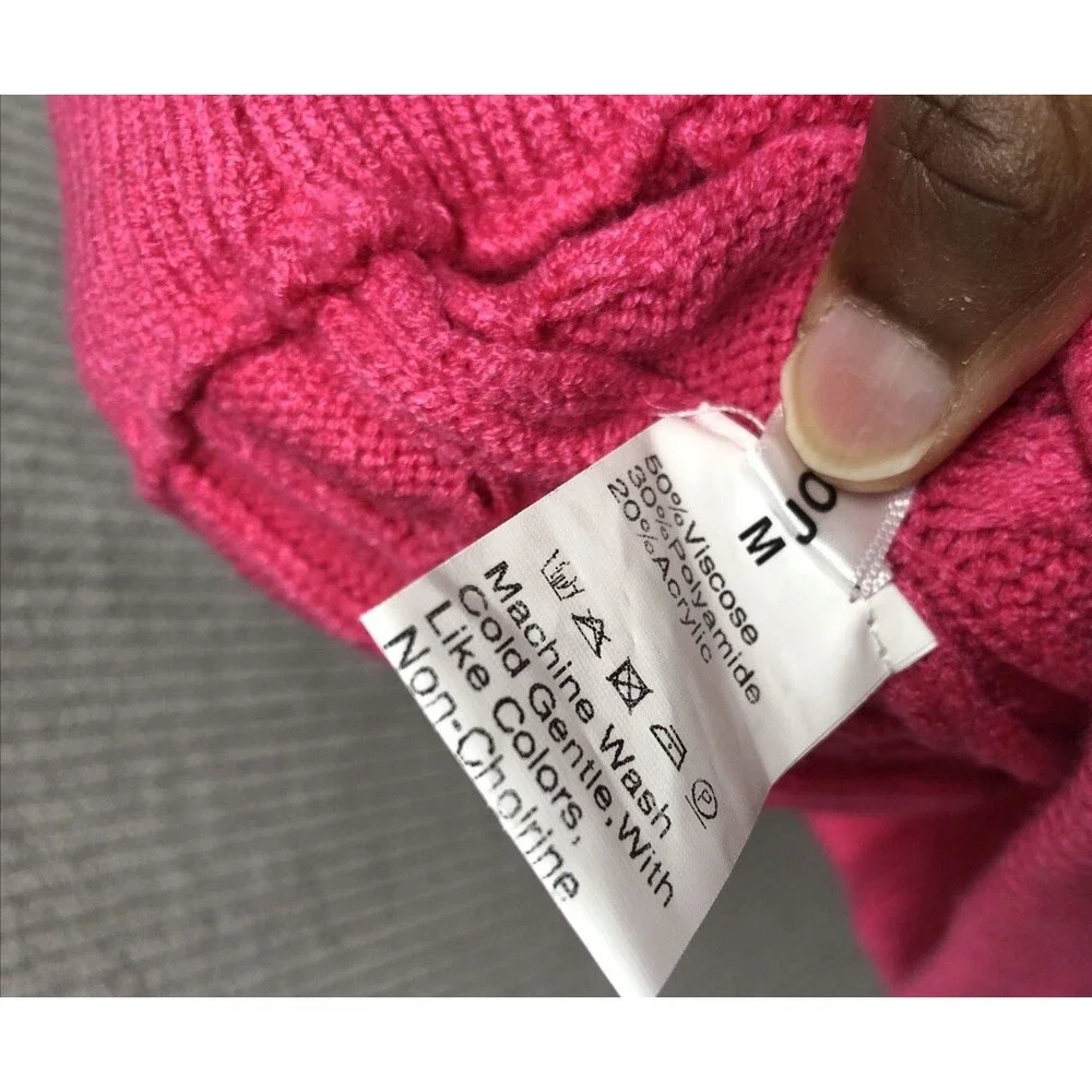 Joyfunear Cableknit Leggings Size M Pink Drawstring Waist Tapered Leg Barbiecore